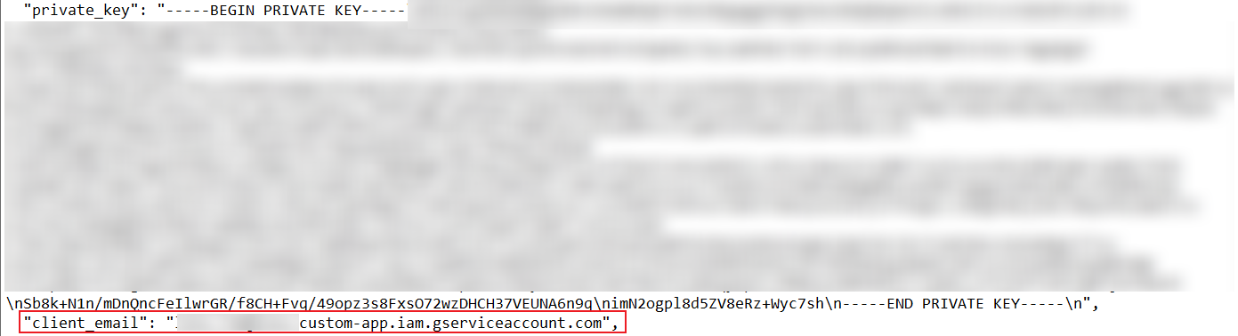 The client_email value in the private key file.