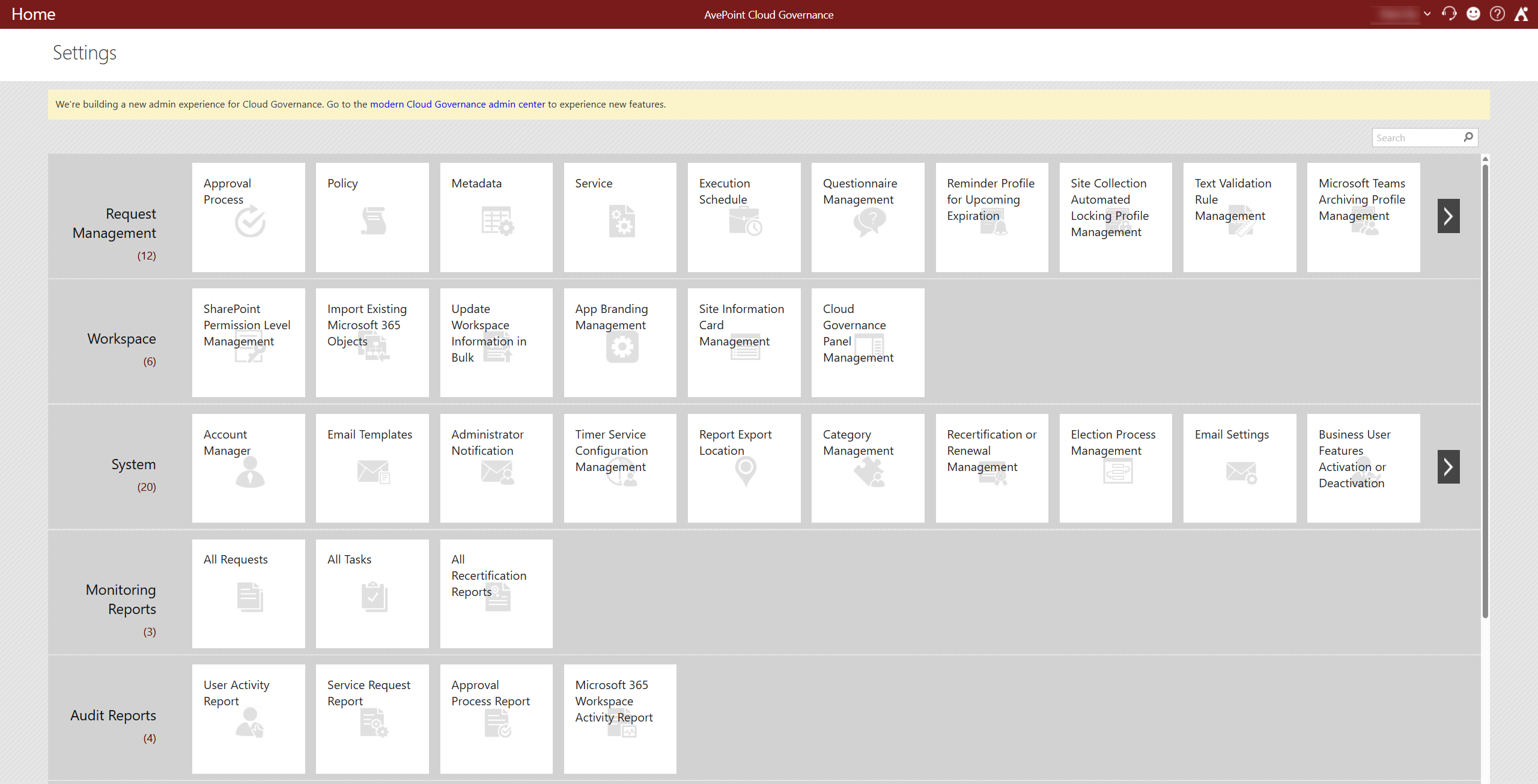 The classic admin center. The classic admin center.